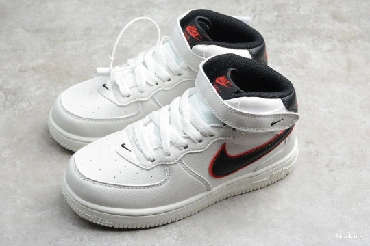 1 Force Air Nike Red 07 White Black Kids Mid 314197-101 1001